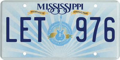 MS license plate LET976