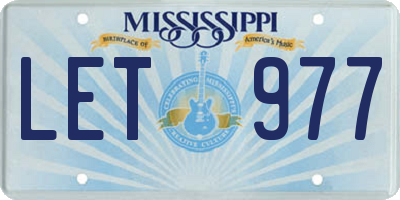 MS license plate LET977