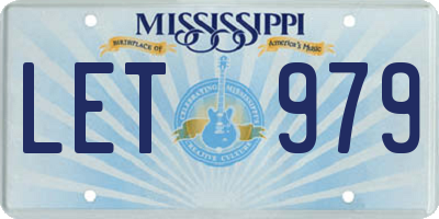 MS license plate LET979