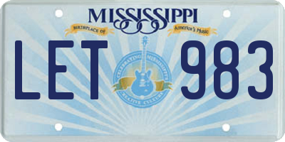 MS license plate LET983