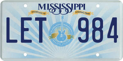 MS license plate LET984