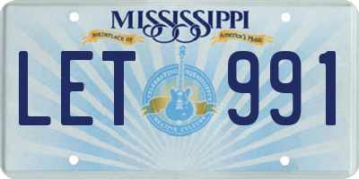 MS license plate LET991