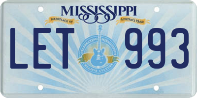 MS license plate LET993