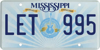 MS license plate LET995