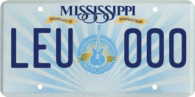 MS license plate LEU000