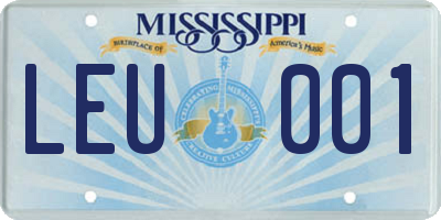 MS license plate LEU001