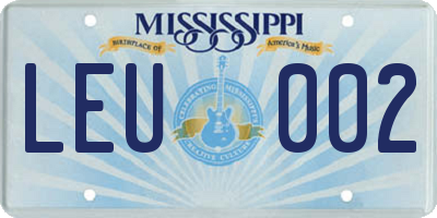 MS license plate LEU002