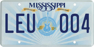 MS license plate LEU004