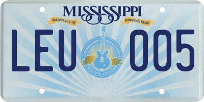 MS license plate LEU005