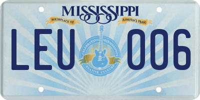 MS license plate LEU006