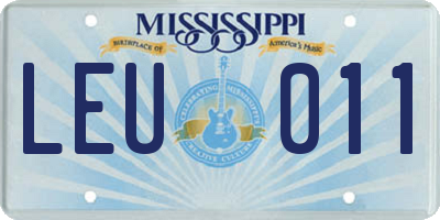 MS license plate LEU011