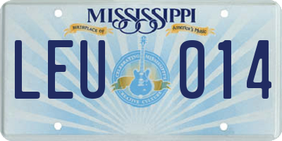 MS license plate LEU014