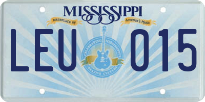 MS license plate LEU015
