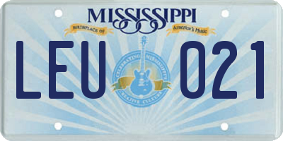 MS license plate LEU021