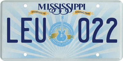 MS license plate LEU022