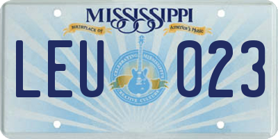 MS license plate LEU023