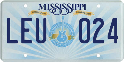 MS license plate LEU024
