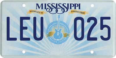 MS license plate LEU025
