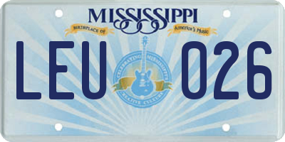 MS license plate LEU026
