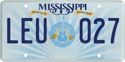 MS license plate LEU027