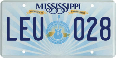 MS license plate LEU028