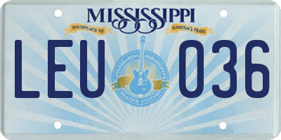 MS license plate LEU036