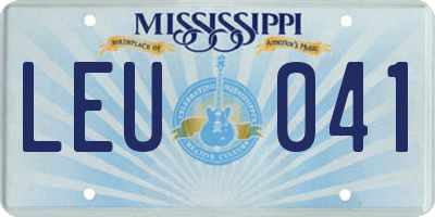 MS license plate LEU041