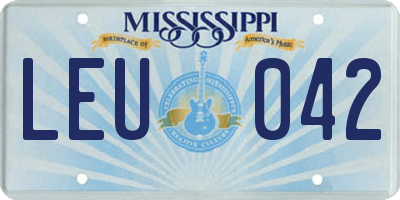 MS license plate LEU042