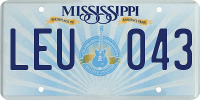 MS license plate LEU043