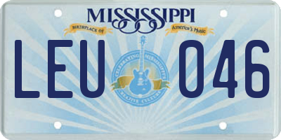 MS license plate LEU046