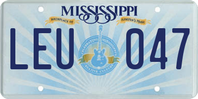 MS license plate LEU047