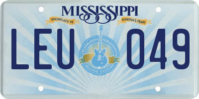 MS license plate LEU049