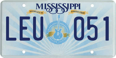 MS license plate LEU051