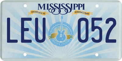 MS license plate LEU052