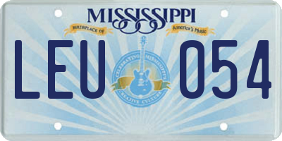 MS license plate LEU054
