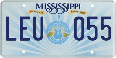 MS license plate LEU055