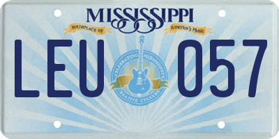 MS license plate LEU057