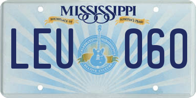 MS license plate LEU060