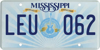 MS license plate LEU062