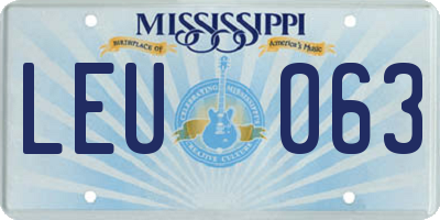 MS license plate LEU063