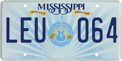 MS license plate LEU064