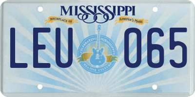 MS license plate LEU065