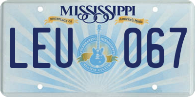 MS license plate LEU067
