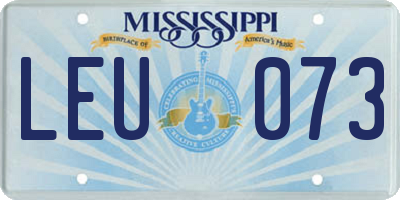 MS license plate LEU073