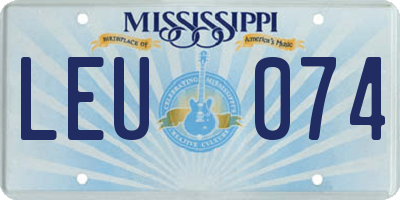 MS license plate LEU074