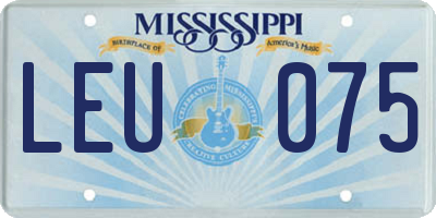 MS license plate LEU075
