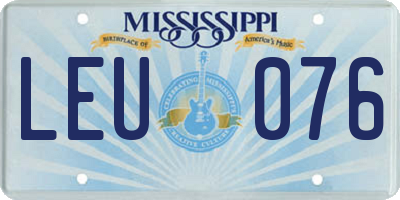 MS license plate LEU076