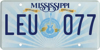 MS license plate LEU077