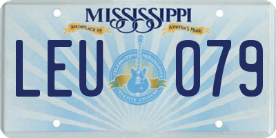MS license plate LEU079