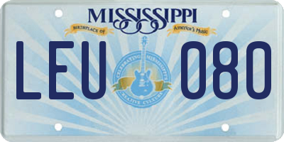 MS license plate LEU080